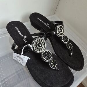 Montego Bay Club Black Beaded Women's Sandals